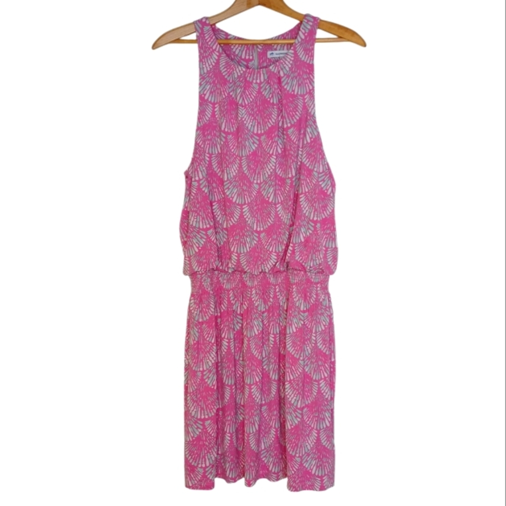 Southern Tide Knit Popover Sleeveless Dress Women's Sz XL Pink Print